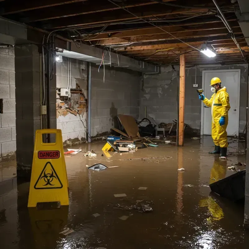 Flooded Basement Electrical Hazard in Bloomingdale, GA Property